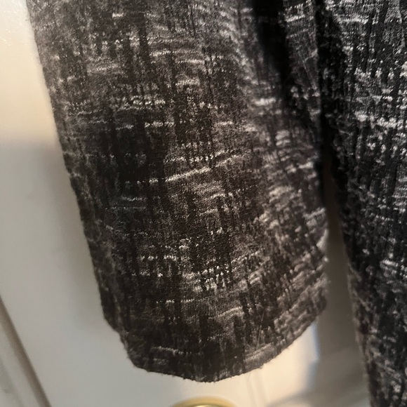 Yoshi Black Tweed Swing Jacket zippered with stand up collar and side pockets XL - Picture 5 of 7